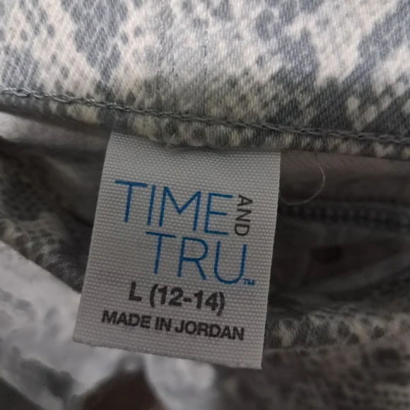 Snake Print Jeggings/jeans Time And Tru Size Large 12 To 14 - Picture 4 of 5